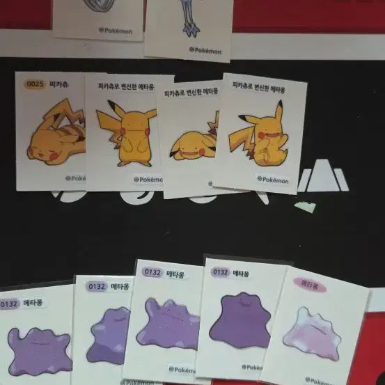 [BUNJANG] Pokemon Stickers Pikachu, Ditto, Eevee Set / 포켓몬 띠부씰 피카츄 메타몽 이브이세트 등