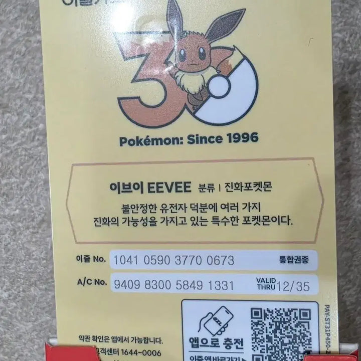 [BUNJANG] Eevee EZL Card / 이브이 이즐 판매