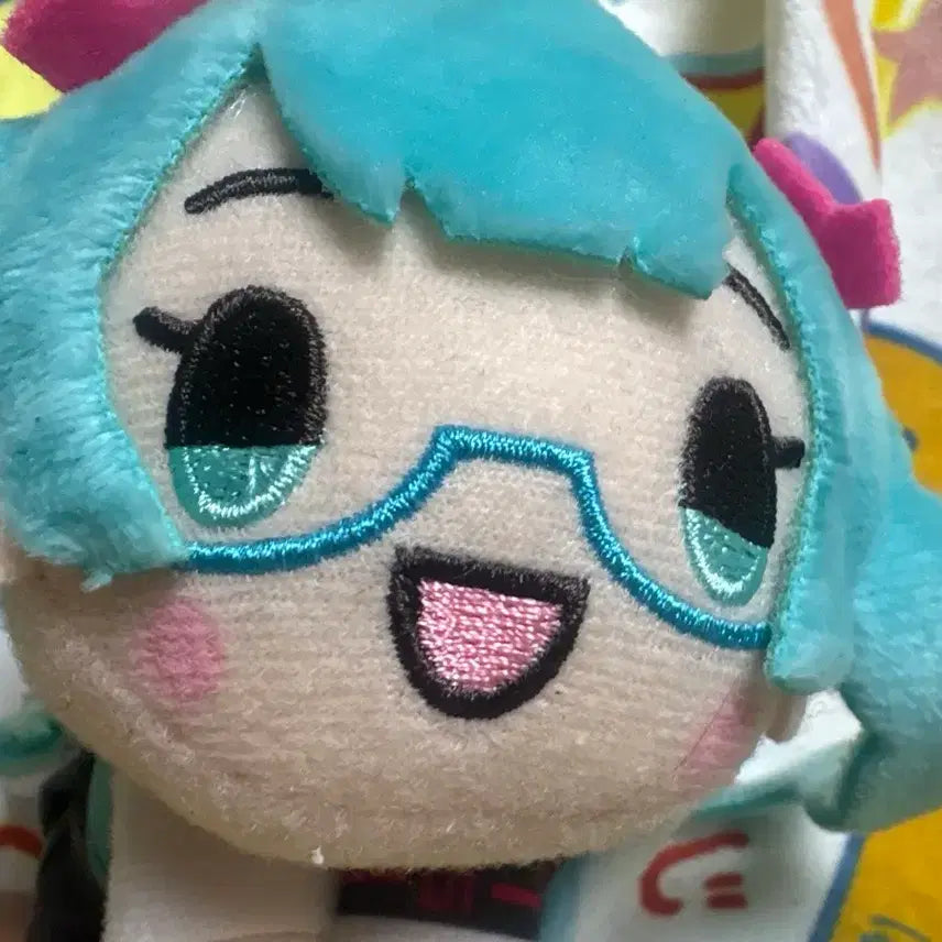 [BUNJANG] Hatsune Miku Keychain Plush Doll / 안경미쿠 키링 인형 누이