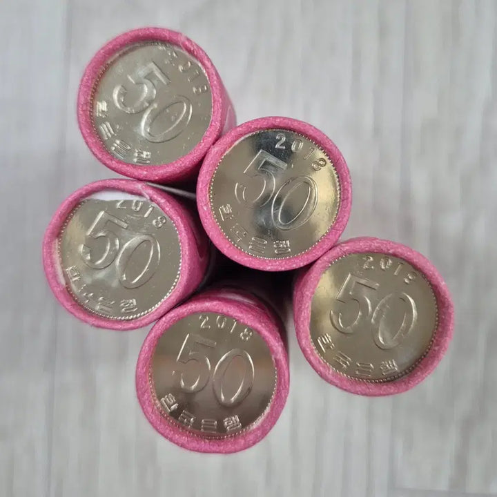 [BUNJANG] 2018 Special Mint Year 50 Won Coin Rolls (5 Rolls) / 2018년 특년도 50원 주화 5롤