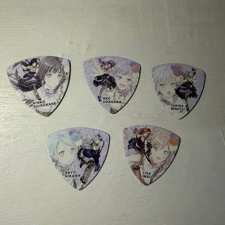 [BUNJANG] BanG Dream! Roselia Guitar Picks 5-Piece Set / 뱅드림 로젤리아 기타 피크 5종 세트