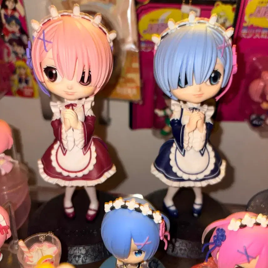 [BUNJANG] Re:Zero Rem &amp; Ram Qposket Figure Bundle Set / 일괄) 리제로 렘 람 큐포스켓 피규어 세트