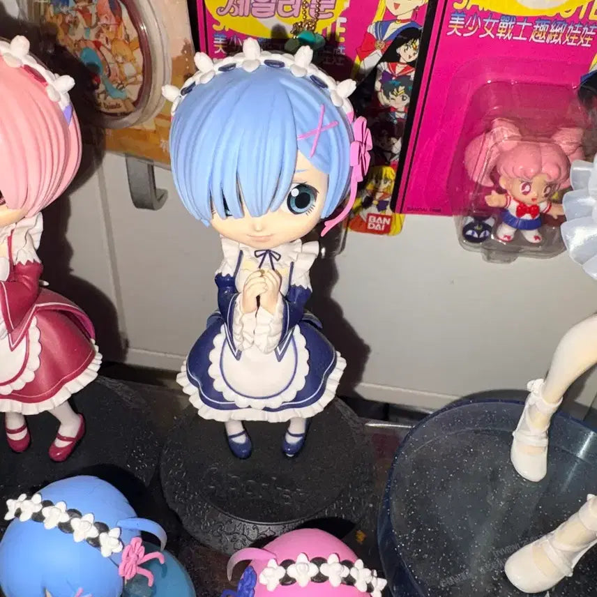 [BUNJANG] Re:Zero Rem &amp; Ram Qposket Figure Bundle Set / 일괄) 리제로 렘 람 큐포스켓 피규어 세트