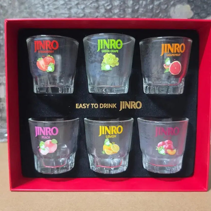 [BUNJANG] Jinro "Ddugeobi" Export Edition Soju Glasses Set (6 Types) / 진로 참이슬 두꺼비 수출용 소주잔 소주컵 술잔 레트로 빈티지 컵 잔 6종 박스세트