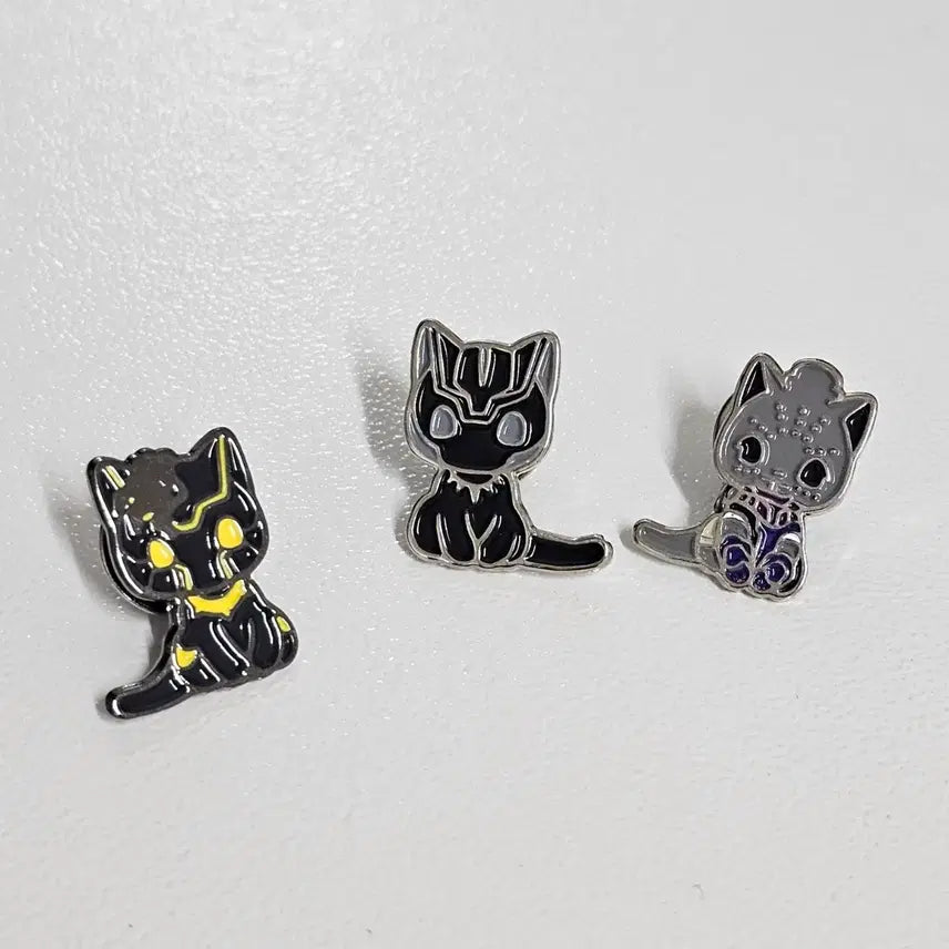 [BUNJANG] Marvel Black Panther Cat Badge Set / 마블 블랙팬서 고양이 뱃지 세트