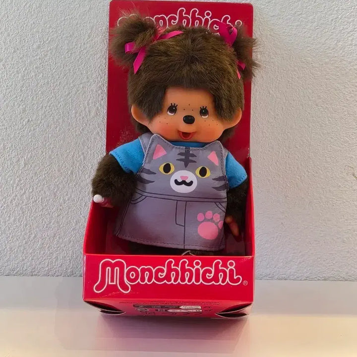 [BUNJANG] Authentic Cat Monchhichi Overalls Monchhichi Boxed Doll / 정품)고양이 몬치치 고양이 멜빵몬치치 박스인형