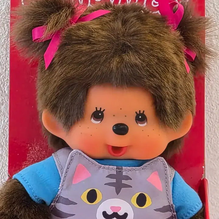 [BUNJANG] Authentic Cat Monchhichi Overalls Monchhichi Boxed Doll / 정품)고양이 몬치치 고양이 멜빵몬치치 박스인형