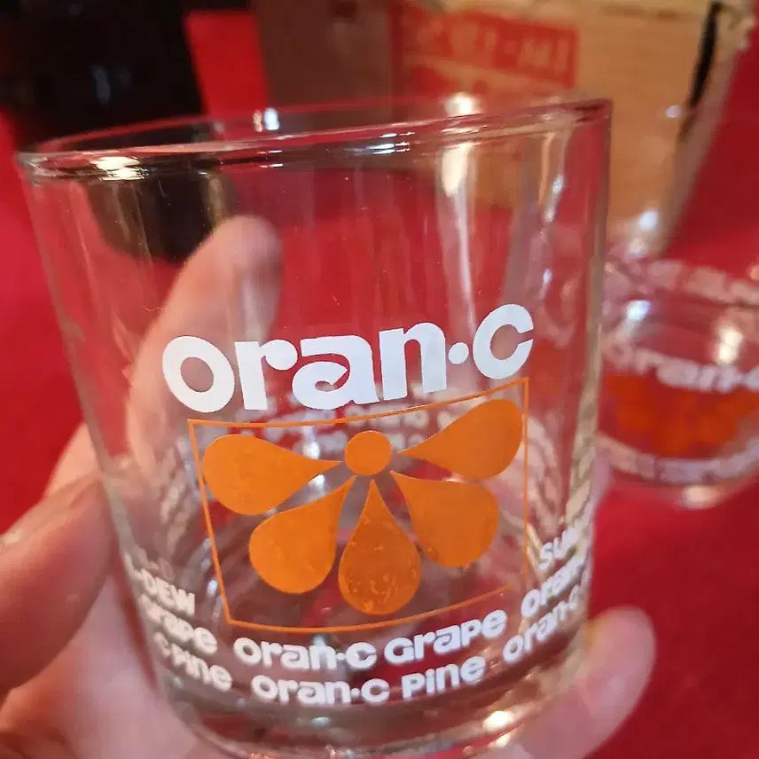 [BUNJANG] Vintage Oran C Bottle and Glass Set / 추억의 오란 씨 일괄