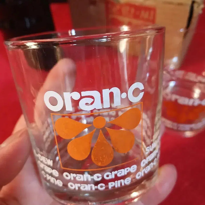 [BUNJANG] Vintage Oran C Bottle and Glass Set / 추억의 오란 씨 일괄