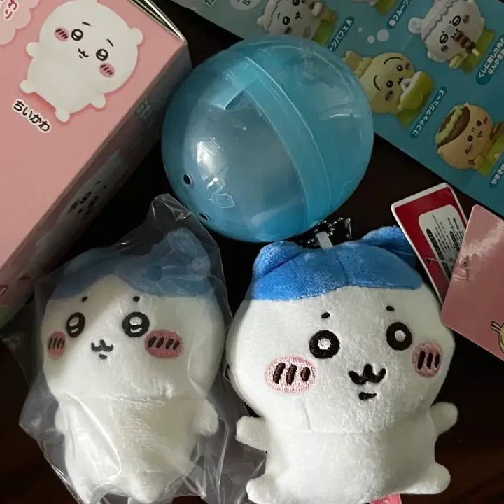 [BUNJANG] Hachiware Owari "Mermaid Island" "Tabemono" Sitting Plush Doll Bundle Set / [미개봉] 먼작귀 하치와레 오스와리 앉은누이 인어섬 타베모노 가챠 콩눈인형 일괄