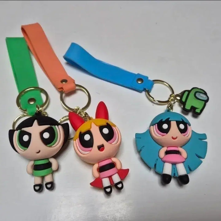 [BUNJANG] Powerpuff Girls Keyring Set (3 Types) / 파워퍼프걸 키링 3종