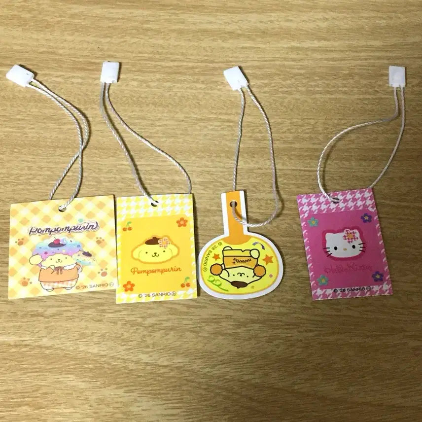 [BUNJANG] Sanrio Pompompurin 30th Anniversary Tag Set / 폼폼푸린 30주년 3개 풀 셋 / 산리오 캐릭터 태그 4개 세트