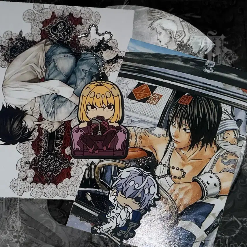 [BUNJANG] Death Note Light Yagami &amp; L Ryuk Keychain Set / 일괄급처) 데스노트 니아 키링 가챠 양도 고스 엘 라이토