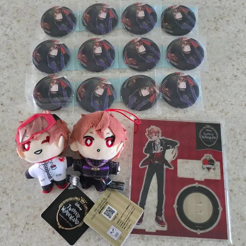 [BUNJANG] Twisted-Wonderland Ace Plush, Acrylic Stand, Can Badge Bundle Set / 트위스테 에이스 누이구루미, 아크릴 스탠드, 캔뱃지 일괄