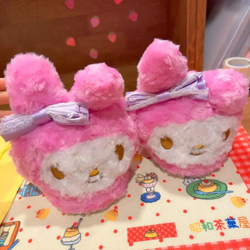 [BUNJANG] Vintage Sanrio My Melody Plush Slippers / 고전 산리오 마이멜로디 인형 실내화 슬리퍼 미사용