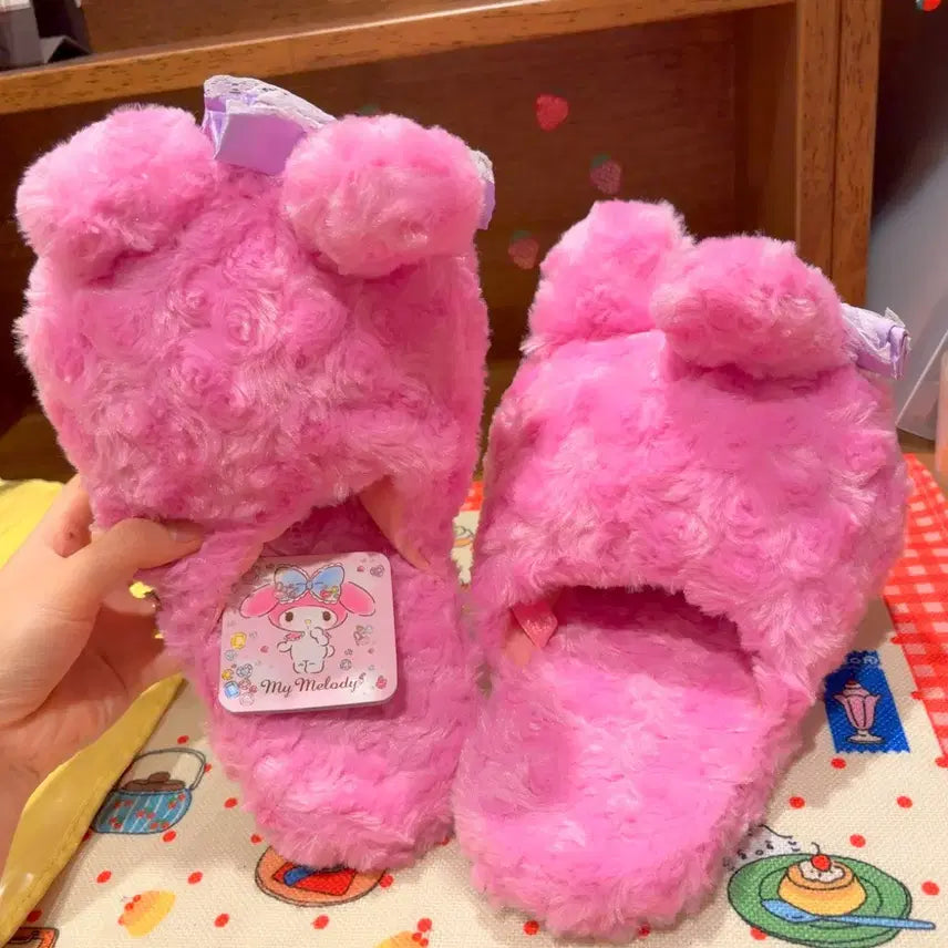 [BUNJANG] Vintage Sanrio My Melody Plush Slippers / 고전 산리오 마이멜로디 인형 실내화 슬리퍼 미사용