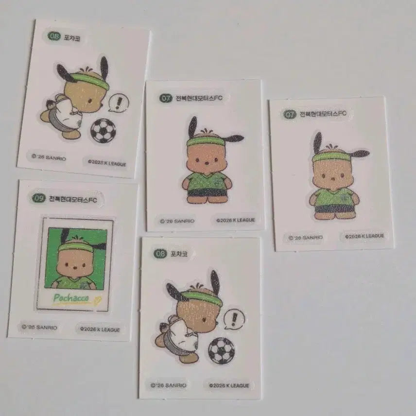 [BUNJANG] K League Pochacco Sanrio Sticker Bundle Set / k리그 산리오 포차코 띠부씰 5개 일괄
