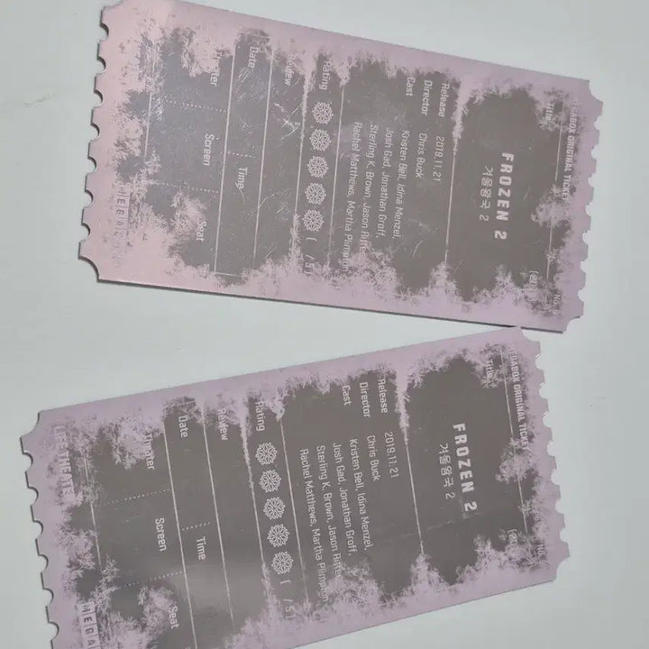 [BUNJANG] Frozen 2 Original Ticket Set (Anna, Olaf) - 2 Tickets / 겨울왕국2 오리지널 티켓 2장 안나 올라프 오티