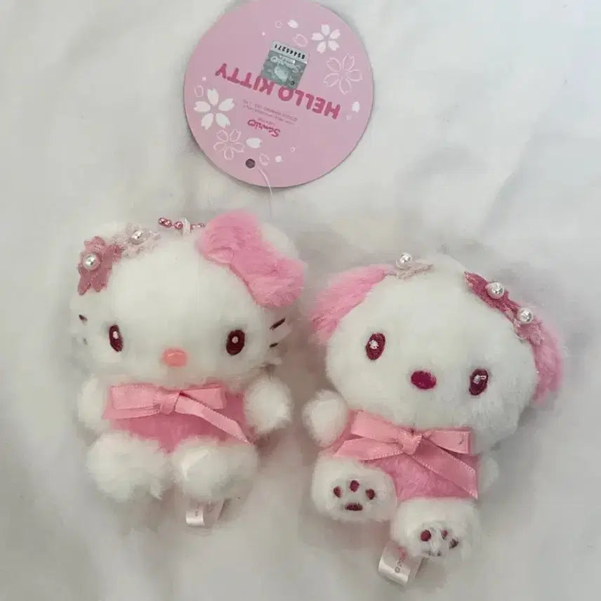 [BUNJANG] Sanrio Cherry Blossom Hello Kitty &amp; Pochacco Plush Set / (일괄가격) 벚꽃 헬로키티 포차코 인형 키링 산리오 세트 키티 쿠로미 마멜