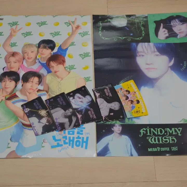 [BUNJANG] NCT WISH Jaehee &amp; Group Summer Poster Bundle Set / 메가커피 엔시티위시 재희 단체 여름 포스터 일괄