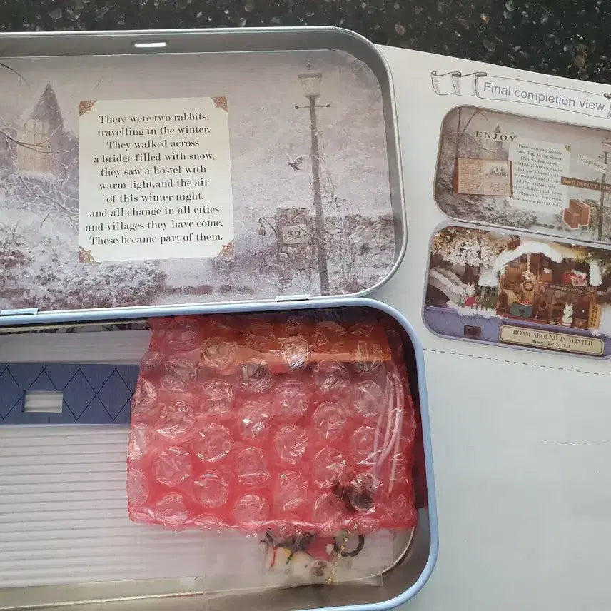 [BUNJANG] Winter Rabbit Miniature House DIY Box Theater / DIY 박스 시어터 겨울 토끼 미니어처 하우스