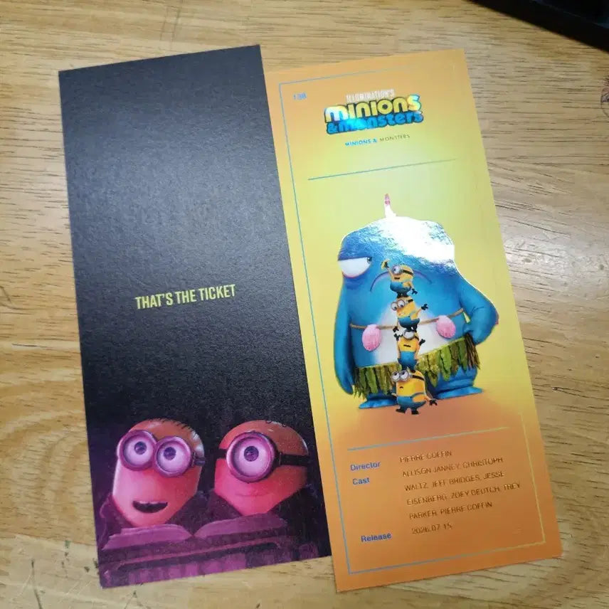 [BUNJANG] Minions &amp; Monsters Ticket Set (2 Types) / 0.4/미니언즈&amp;몬스터즈 티켓 2종