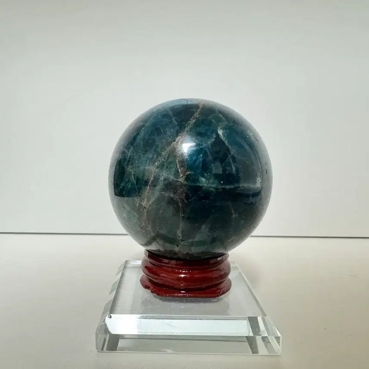 [BUNJANG] Blue Apatite Rough Stone Bead with Stand / 블루아파타이프로 추정되는 원석구 광물 판매합니다.