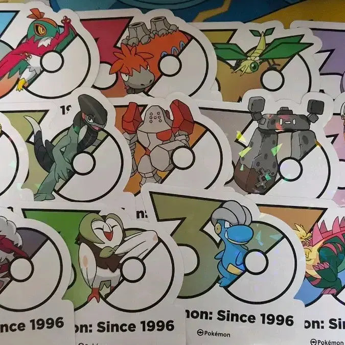 [BUNJANG] Pokemon 30th Anniversary Logo Sticker Bundle Set / 포켓몬스터 팝업스토어 30주년 로고스티커 일괄판매