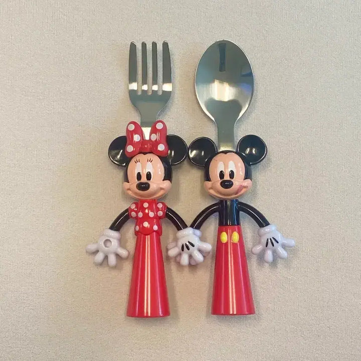 [BUNJANG] Disney Mickey &amp; Minnie Mouse Standing Spoon/Fork Set Bundle / 디즈니랜드 미키 &amp; 미니마우스 스탠딩 스푼/포크 세트 일괄 판매