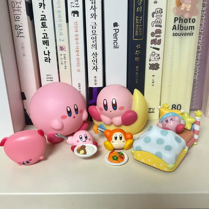 [BUNJANG] Kirby &amp; Waddle Dee Miniature Figures Set (Curry &amp; Napolitan Theme) / 카레 커비 나폴리탄 웨이들디 피규어 가챠 6개 커비 침대