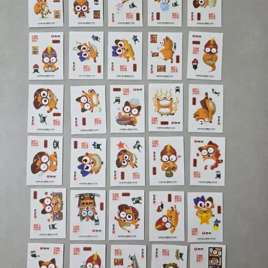 [BUNJANG] Nongshim Neoguri 30 Types Sticker Set / 띠부씰 전종 농심너구리 30종 판매합니다