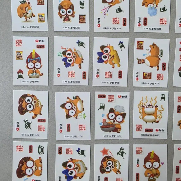 [BUNJANG] Nongshim Neoguri 30 Types Sticker Set / 띠부씰 전종 농심너구리 30종 판매합니다