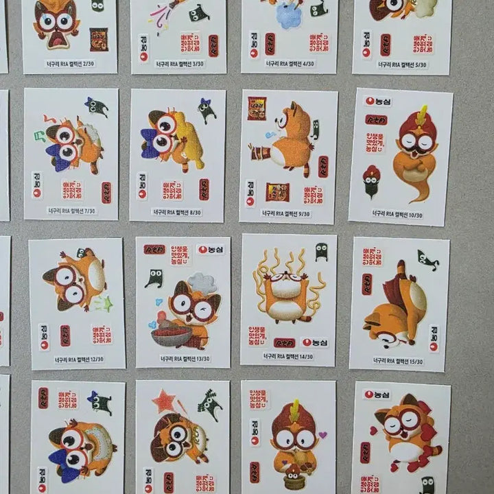 [BUNJANG] Nongshim Neoguri 30 Types Sticker Set / 띠부씰 전종 농심너구리 30종 판매합니다