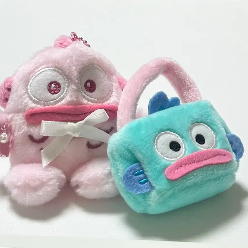 [BUNJANG] Sanrio Hangyodon Doll &amp; Bag Charm Set / 산리오 벚꽃 한교동 인형 키링 세트