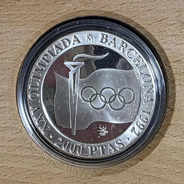 [BUNJANG] Spain 1992 Barcelona Olympics Commemorative 2000 Peseta Silver Coin / 스페인 1992년 바르셀로나 올림픽 기념 2000페세타 은화 올림픽심벌