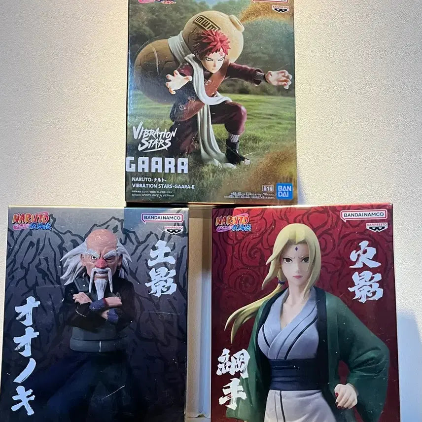 [BUNJANG] Naruto Shippuden Gaara, Onoki, Tsunade 3-Figure Set / 미개봉)나루토 피규어 가아라/오오노키/츠나데 3종 세트 일괄