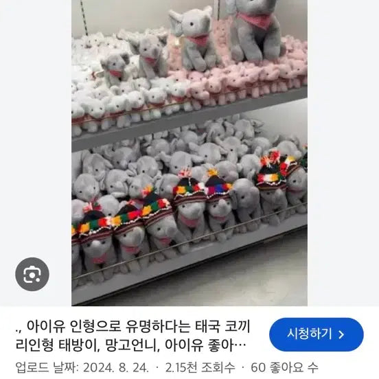 [BUNJANG] IU "Taebang" Elephant Plush Keychain (Authentic) / 태국 코끼리 인형키링 아이유 태방이 정품