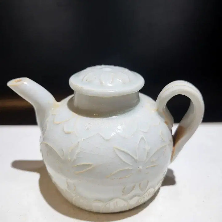 [BUNJANG] Korean Celadon Teapot with Floral Pattern / 영청자 주전자