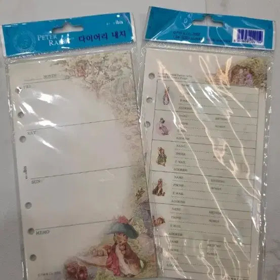 [BUNJANG] Peter Rabbit 6-Ring Binder Inserts / 고전문구 피터래빗 6공 다이어리 속지