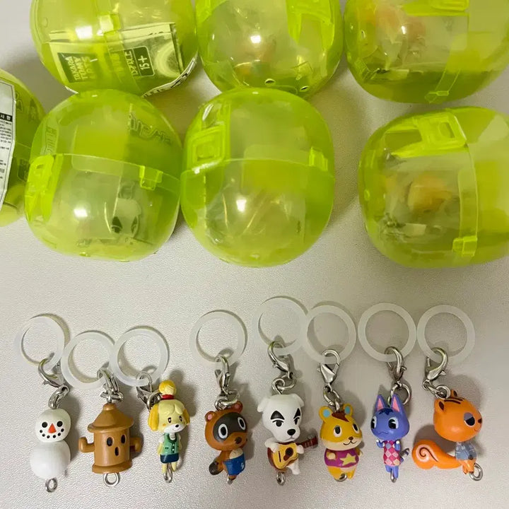 [BUNJANG] Animal Crossing Connected Ring Keyring Figure Gacha Full Set (Bundle Set) / [일괄] 동물의 숲 연결 링 키링 피규어 메지루시 가챠 (풀세트)