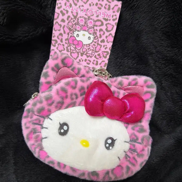 [BUNJANG] Sanrio Hello Kitty Pink Leopard Face Pouch / [정품]갸루키티 페이스 파우치 핑크 호피 레오파드 헬로키티