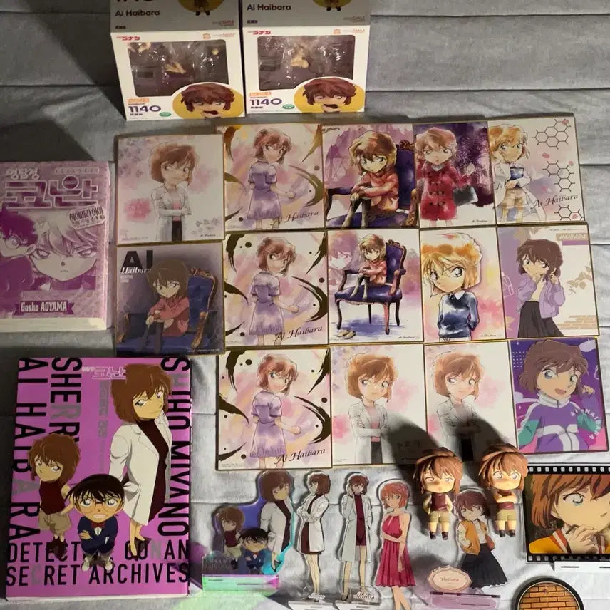 [BUNJANG] Detective Conan Ai Haibara Red Rose Figure / 하이바라 아이 홍장미 아크릴 넨도로이드 색지 책  / 명탐정 코난