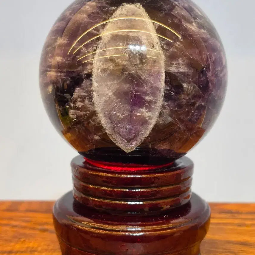 [BUNJANG] Amethyst Ball Engraved Stone Mineral Suiseki / 26092740 좋은 기운을 주고 문양이 독특한 자수정 구가공석 광물 수석 팝니다
