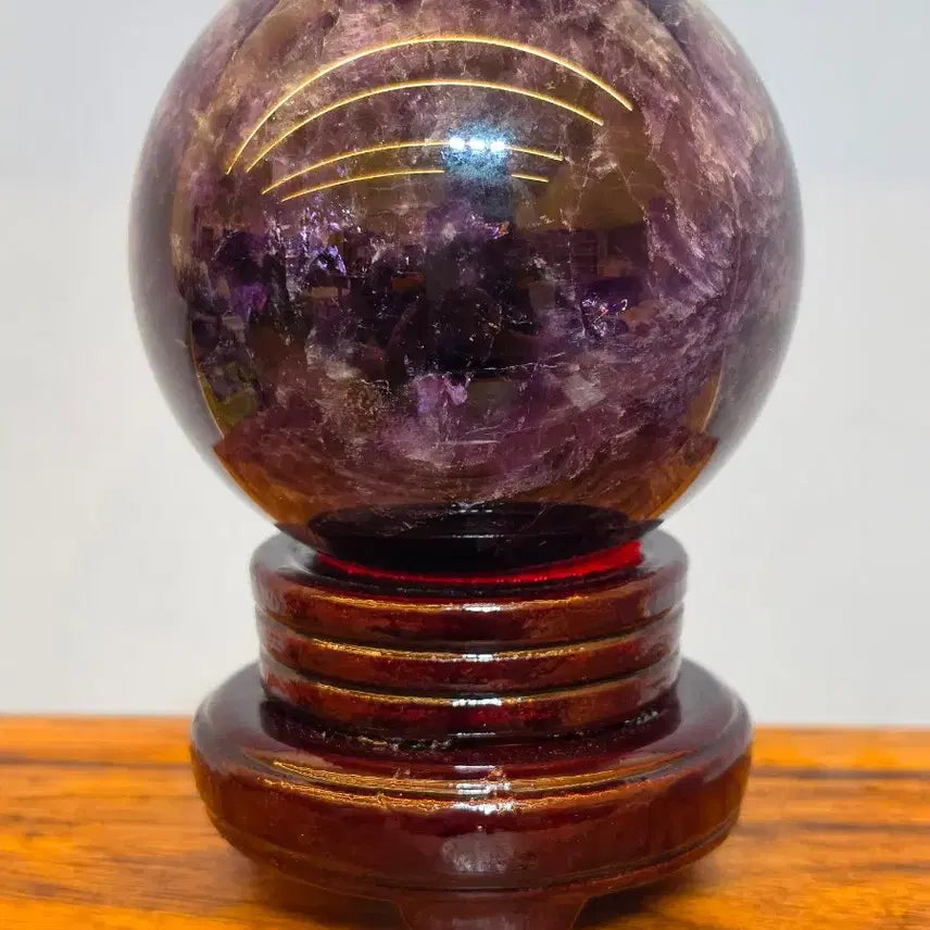 [BUNJANG] Amethyst Ball Engraved Stone Mineral Suiseki / 26092740 좋은 기운을 주고 문양이 독특한 자수정 구가공석 광물 수석 팝니다