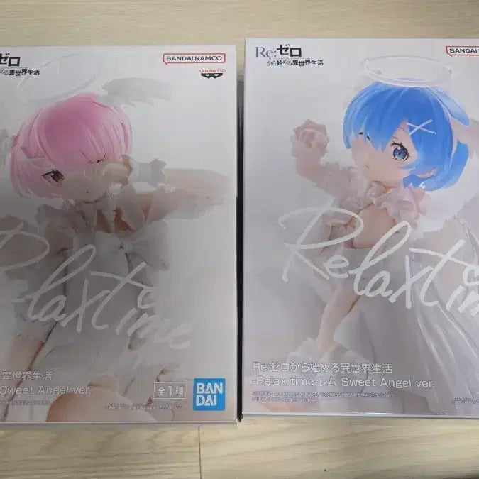 [BUNJANG] Re:Zero Ram / Rem Sweet Angel Figure Bundle Set (Sealed) / 미개봉 일괄 릴렉스타임 리제로 Re: 제로부터 시작하는 이세계생활 람 / 렘 스위트 엔젤  Sweet Angel 피규어