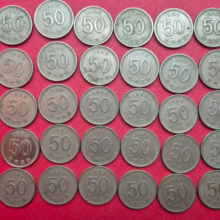 [BUNJANG] 1985 50 Won Used Coins (30 pcs) / 1985년 50원 사용제 동전 30개 -1-