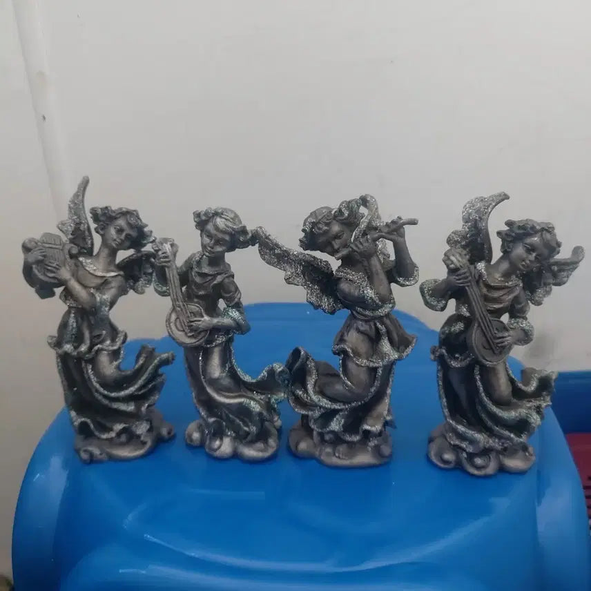 [BUNJANG] Angel Pewter Figurine 4-Piece Set / 엔젤 주석조각상 4종 세트