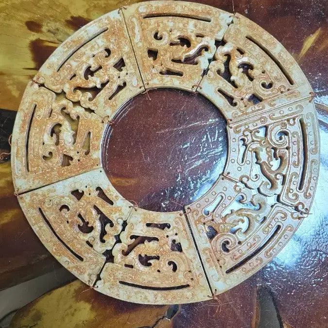 [BUNJANG] Circular Jade Wall with Dragon and Phoenix Motif / 출곽벽/자모벽(원형 옥벽)