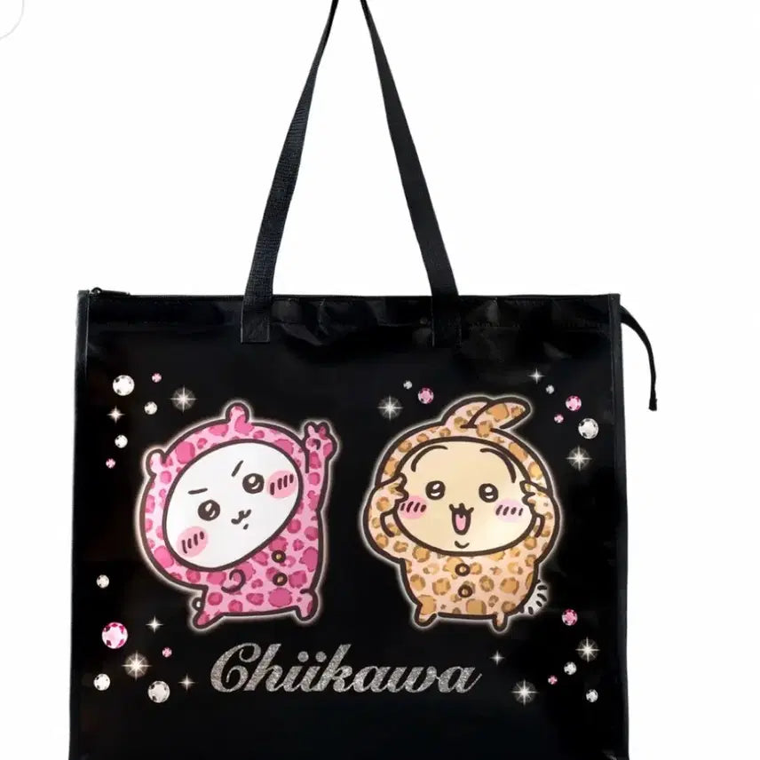 [BUNJANG] Chiikawa Leopard Print Gal Shopper Tote Bag / 치이카와 호피 갸루 쇼핑백 쇼파백 타포린백 가방