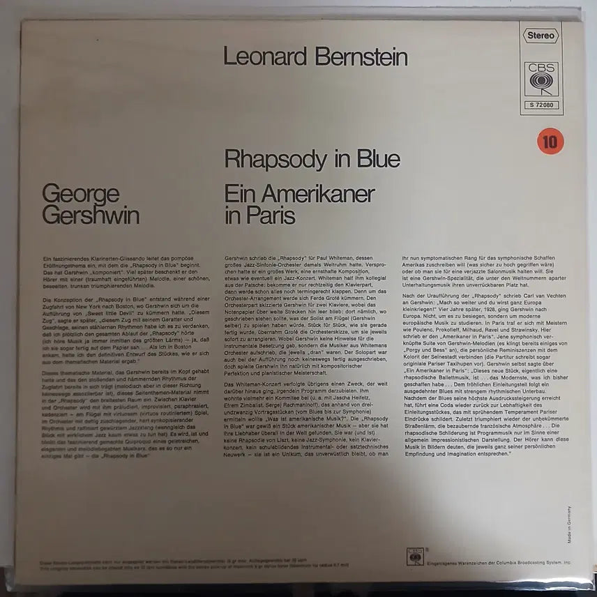 [BUNJANG] Leonard Bernstein New York Philharmonic Rhapsody In Blue / An American In Paris Germany LP / Leonard Bernstein, New York Philharmonic / Rhapsody In Blue / An American In Paris (Germany LP)